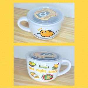 Sanrio Gudetama Lazy Egg GIANT Soup Mug with Cover